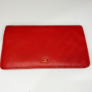 ❌SOLD!❌ CHANEL VINTAGE YEN WALLET VERMILLION RED